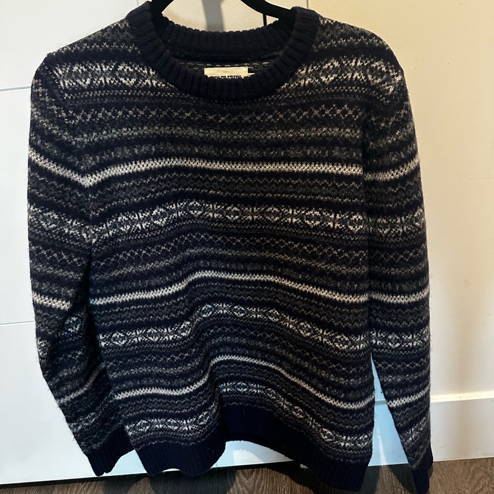 Taylor Stitch Men's Navy Fair Isle Men’s Sweater Size XS